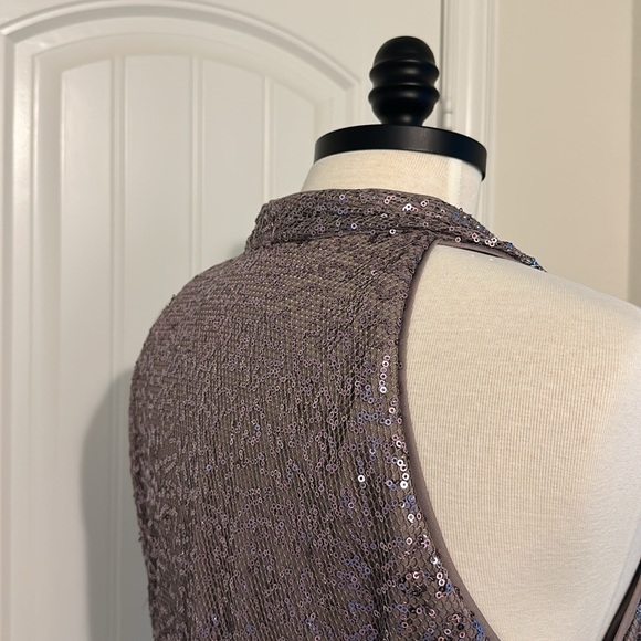 Lilac Metallic Halter Style Formal - Picture 8 of 11